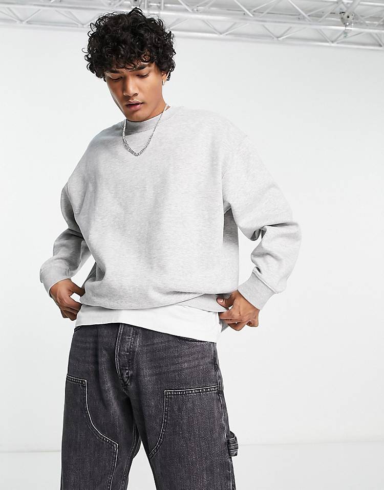 Weekday oversized sweatshirt in gray melange